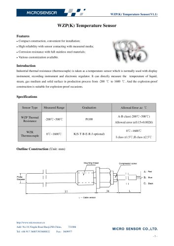 WZP(K) Temperature Sensor