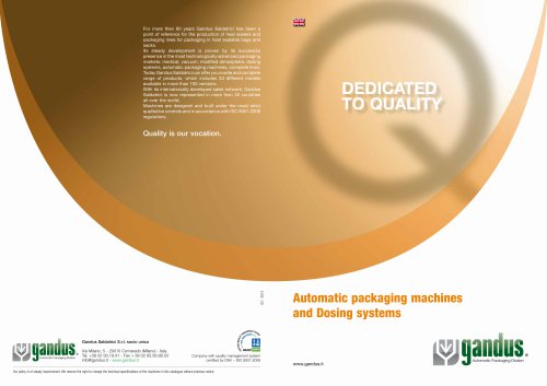 AUTOMATIC PACKAGING MACHINES CATALOGUE