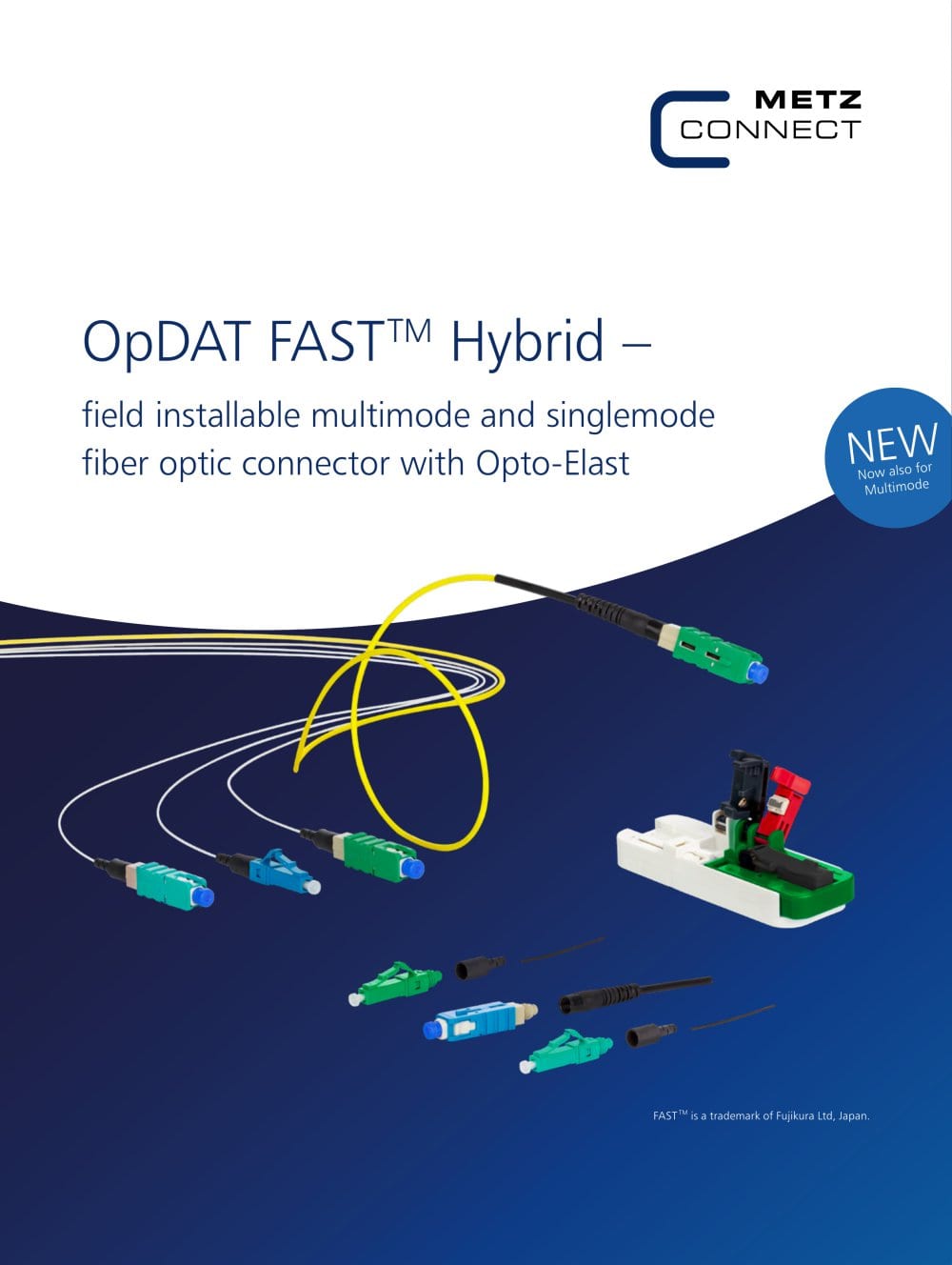 OpDAT FASTTM Hybrid &ndash; field installable multimode and  singlemode fiber optic connector with Opto-Elast - METZ CONNECT