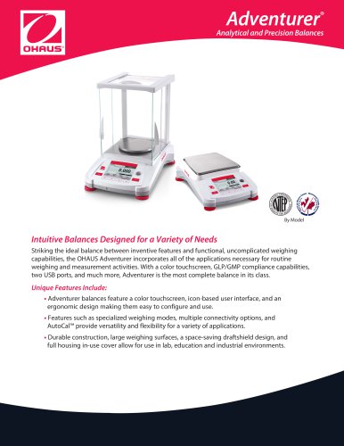 Adventurer® Analytical and Precision Balances