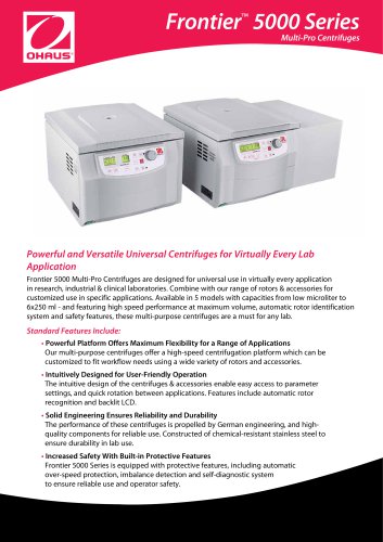 Frontier™  5000 Series Multi-Pro Centrifuges