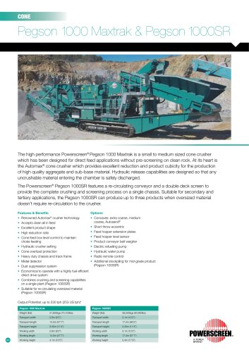 Pegson 1000 Maxtrak & Pegson 1000SR