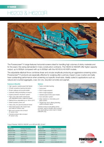 Powerscreen H6203 & H6203R Mobile Screen