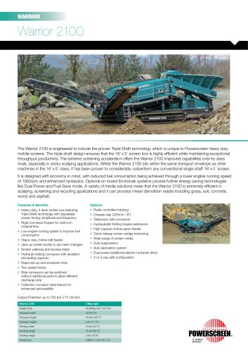 Powerscreen Warrior 2100 Screening Brochure