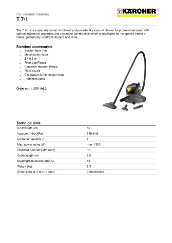 Dry vacuum cleaner T 7/1