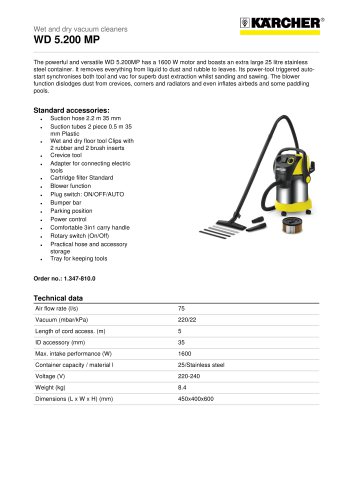 WD 5.200 MP Wet and dry vacuum cleaner