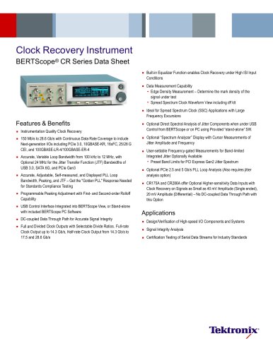 Clock Recovery Instrument BERTScope® CR Series