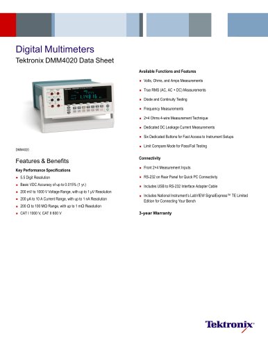 Digital Multimeters Tektronix DMM4020