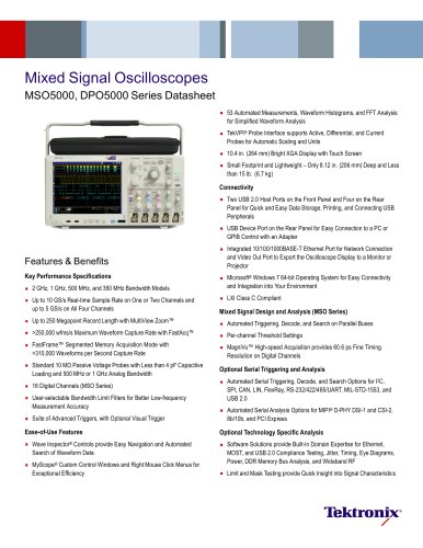 Mixed Signal Oscilloscopes MSO5000, DPO5000 Serie
