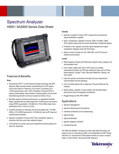 Spectrum Analyzer H600 / SA2600 Series