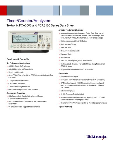 Timer/Counter/Analyzers Tektronix FCA3000 and FCA3100 Series