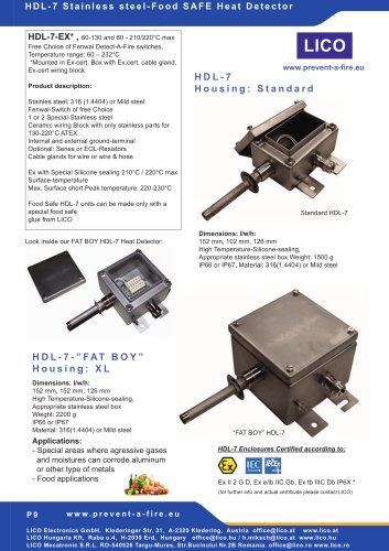LICO HDL7 - Exe Stainless-Junctionbox - Heat- & Fire Detector