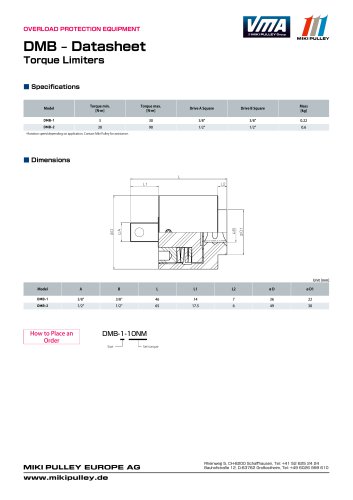 DMB Model datasheet