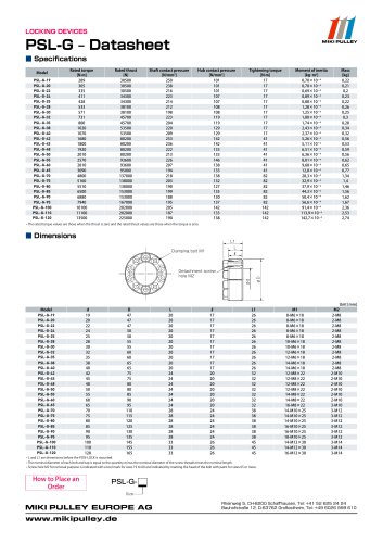 PSL-G series datasheet