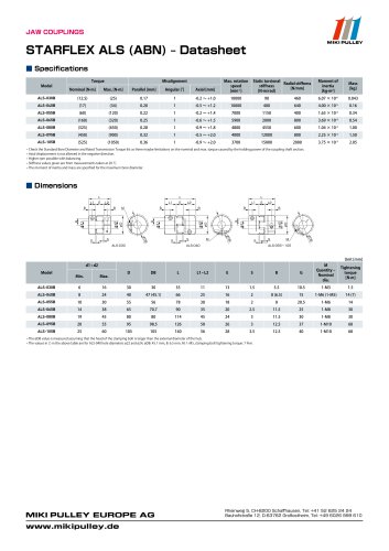 Starflex ALS AN datasheets
