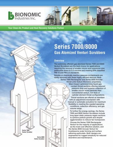 Series 7000/8000 Gas Atomized Venturi Scrubbers