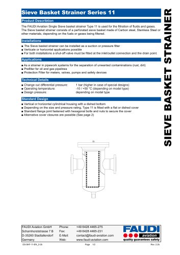 Sieve Basket Strainer Series 11