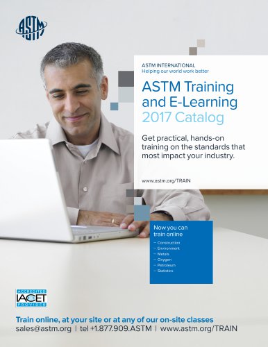 ASTM Training and E-Learning 2017 Catalog