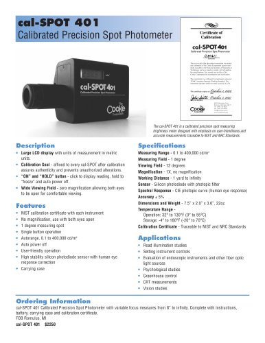 cal-SPOT401 Calibrated Spot Photometer