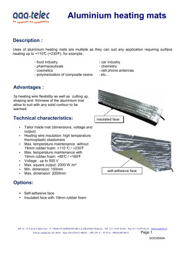 Aluminium heating mats