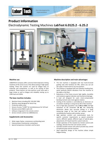 Electrodynamic Testing Machines LabTest 6.0125.2 - 6.25.2