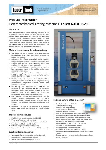 Electromechanical Testing Machines LabTest 6.100 - 6.250