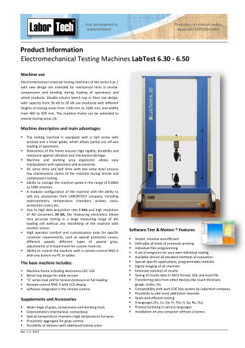 Electromechanical Testing Machines LabTest 6.30 - 6.50