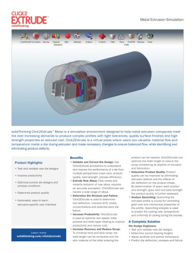 solidThinking Click2Extrude ™  Metal