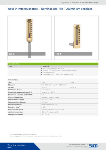 Weld-in immersion tube // Nominal size 110 // Aluminium anodized