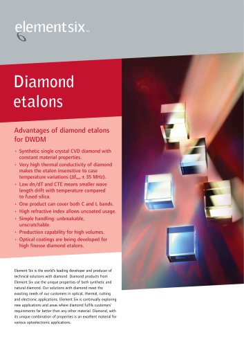 Diamond etalons brochure