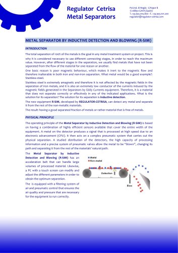 METAL SEPARATOR BY INDUCTIVE DETECTION AND BLOWING 