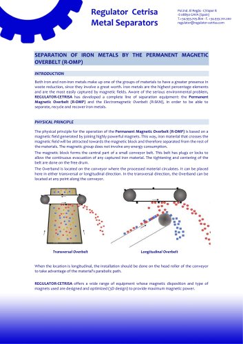 SEPARATION OF IRON METALS BY PERMANENT MAGNETIC OVERBELT