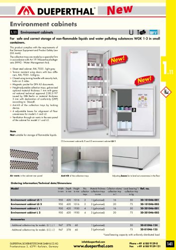 Environment cabinet - for water polluting substances