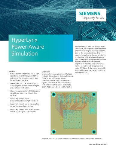 HyperLynx Power-Aware Simulation