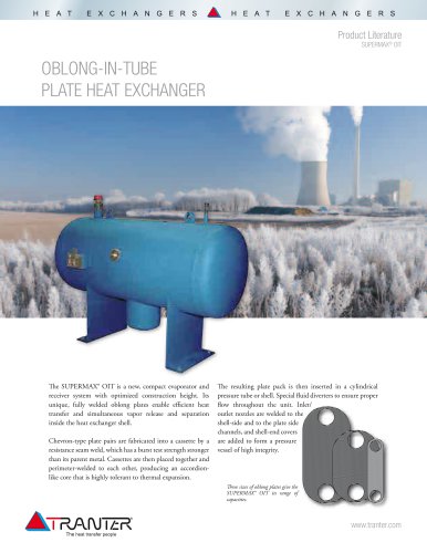 OBLONG-IN-TUBE PLATE HEAT EXCHANGER