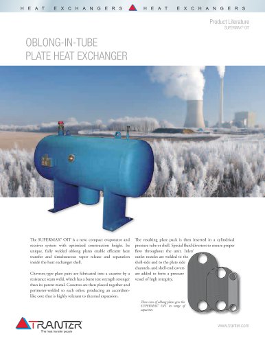 Oblong-In-Tube Shell & Plate Heat Exchanger Product Sheet