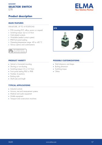 07R Selector Switch_Datasheet_E