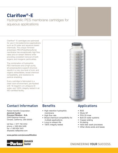 Clariflow-E Filter Cartridges