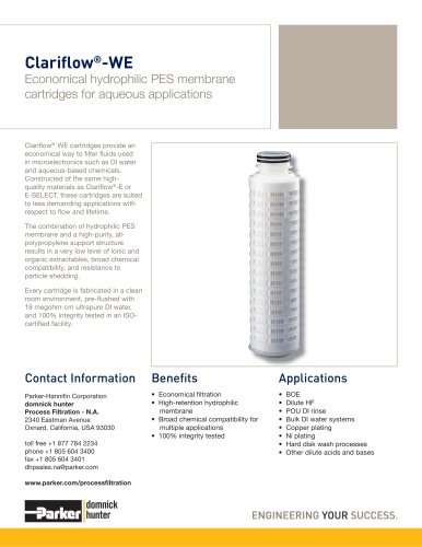 Clariflow-WE Filter Cartridges