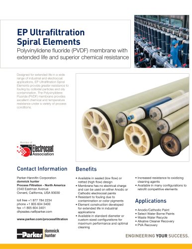 EP Ultrafiltration Spiral Elements