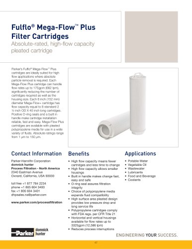 Fulflo Mega-Flow Plus Filter Cartridges