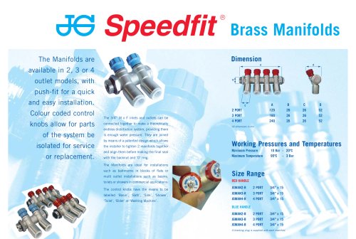 JG Speedfit® Brass Manifolds Leaflet