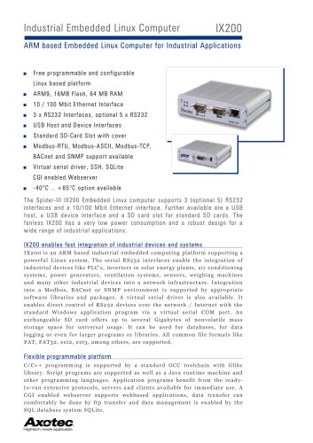Embedded Linux Computer with up to 5 RS232 Interfaces, Ethernet, USB and SD card Slot