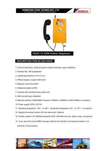 Hotline speed dial telephone KNZD-14 GSM