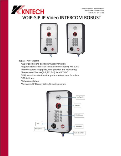 VOIP-SIP IP Video INTERCOM ROBUST