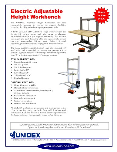 Electric Adjustable Height Workbench