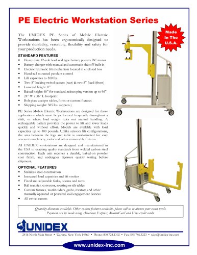 PE Standard-Duty Mobile Lifts & Positioners