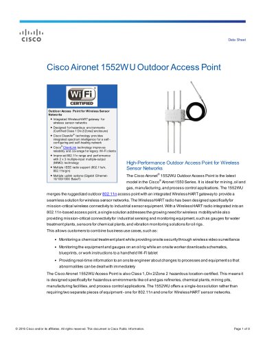 Cisco Aironet 1552WU Outdoor Access Point