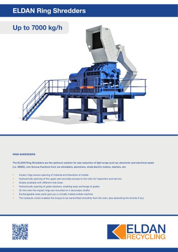 ELDAN Ring Shredders Up to 7000 kg/h