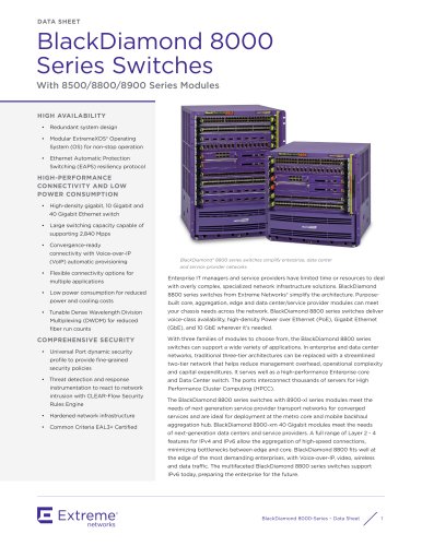 BlackDiamond 8000 Series Switches